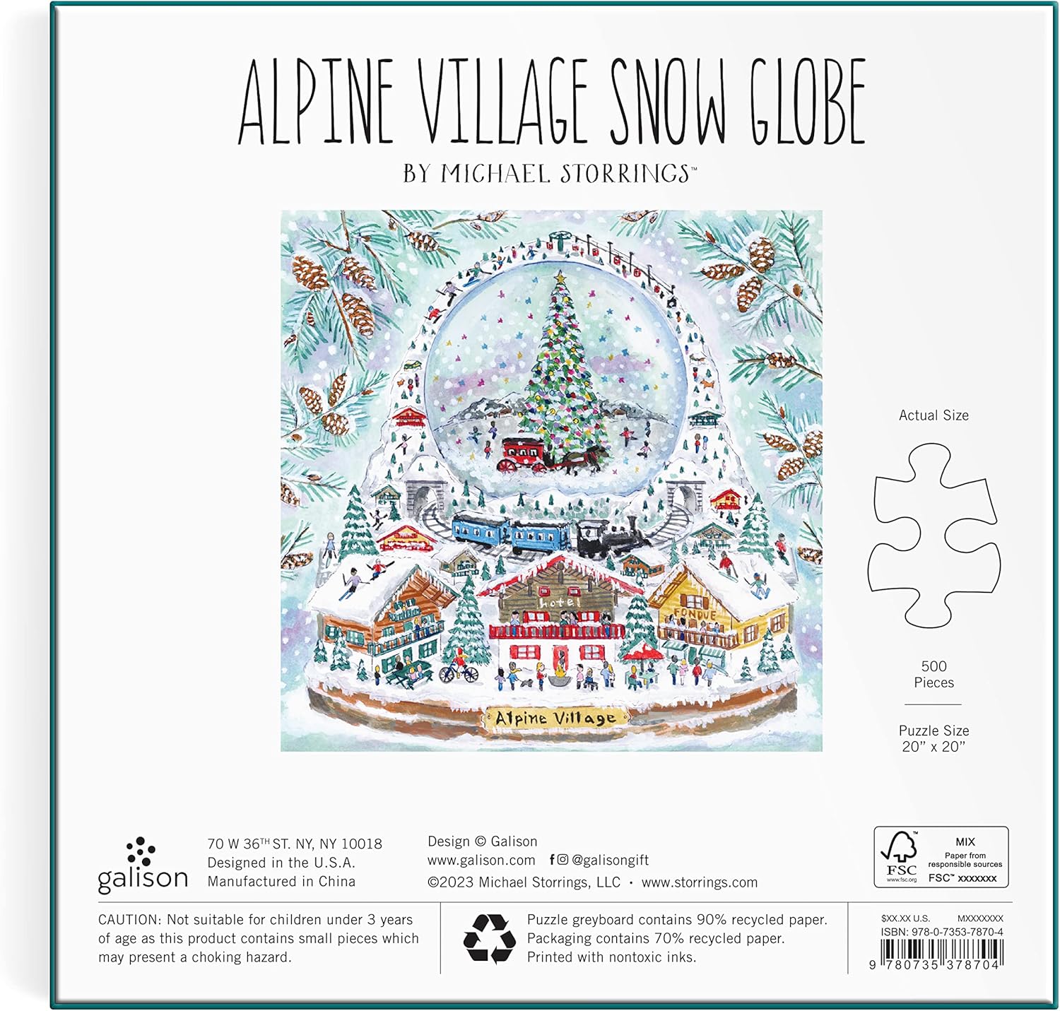 Michael Storrings Alpine Village Snowglobe Foil Puzzle