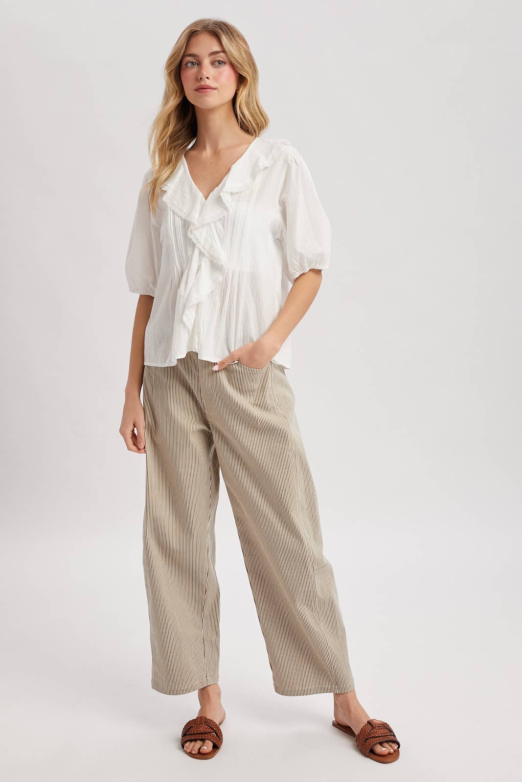 Ruffled Cotton Blouse