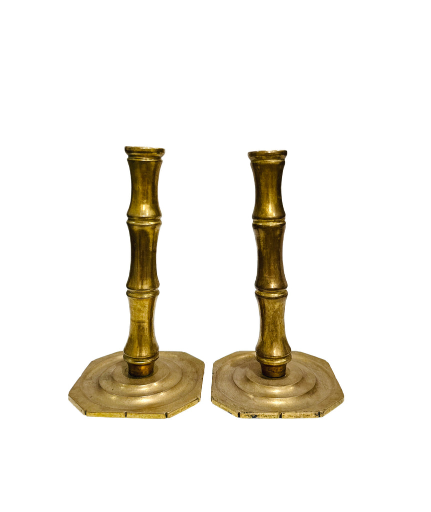 Brass Bamboo Candlesticks