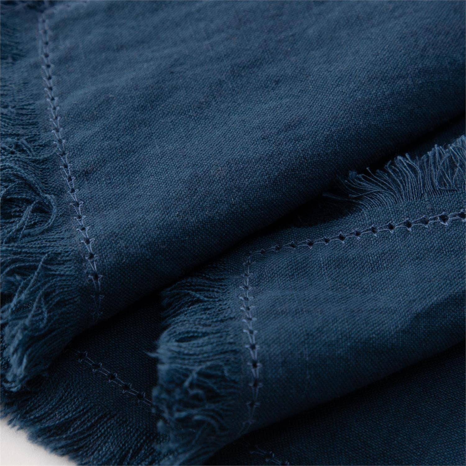 Blue Stonewashed Linen Blend Table Runner