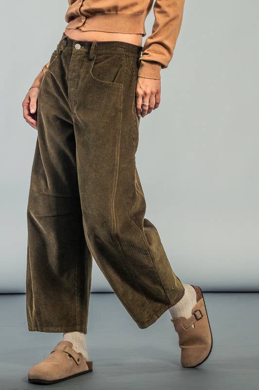 Corduroy Barrel Jeans