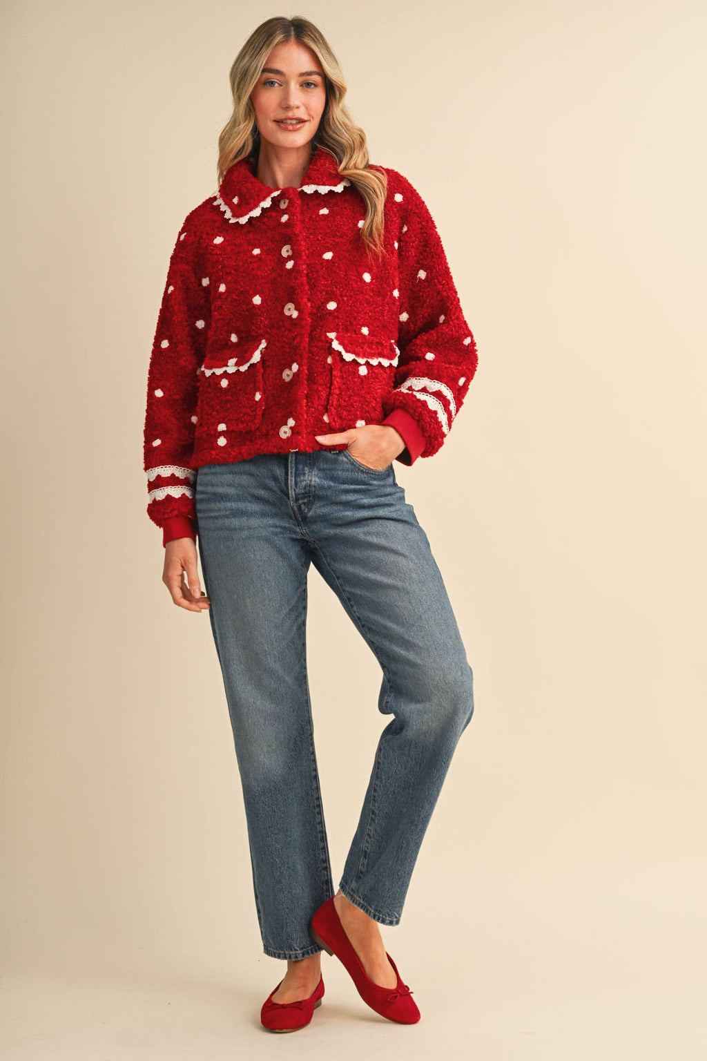 Polka Dot Teddy Jacket