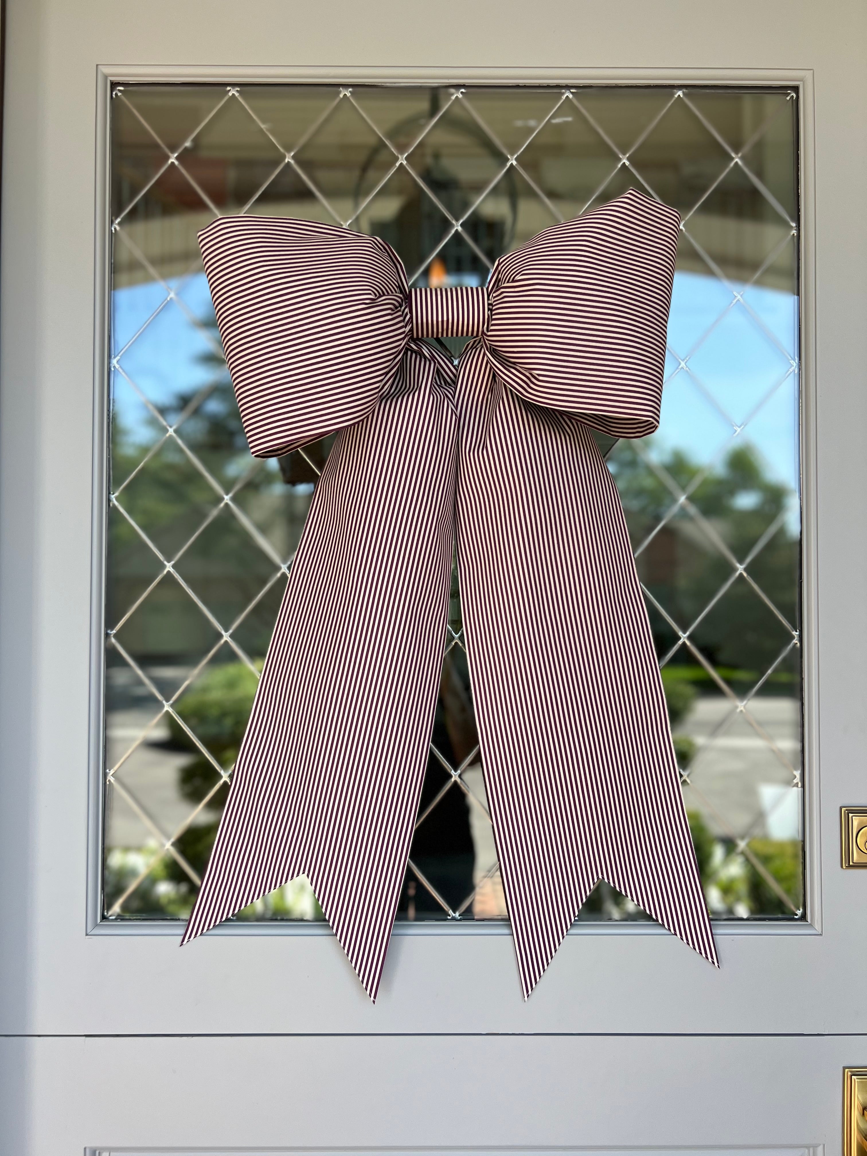 Plum Striped Bow