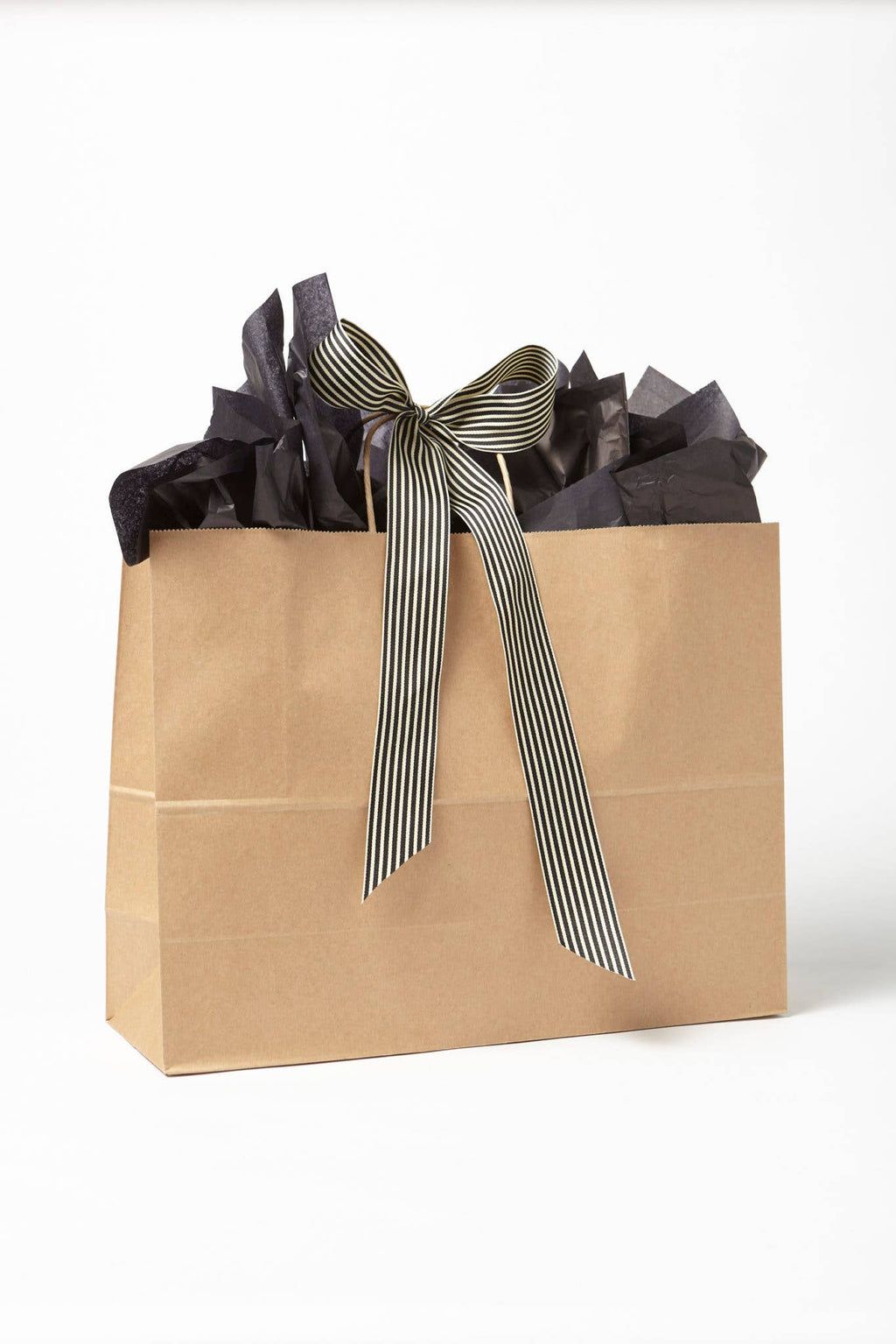 Classic Black & Oatmeal Striped Grosgrain Ribbon