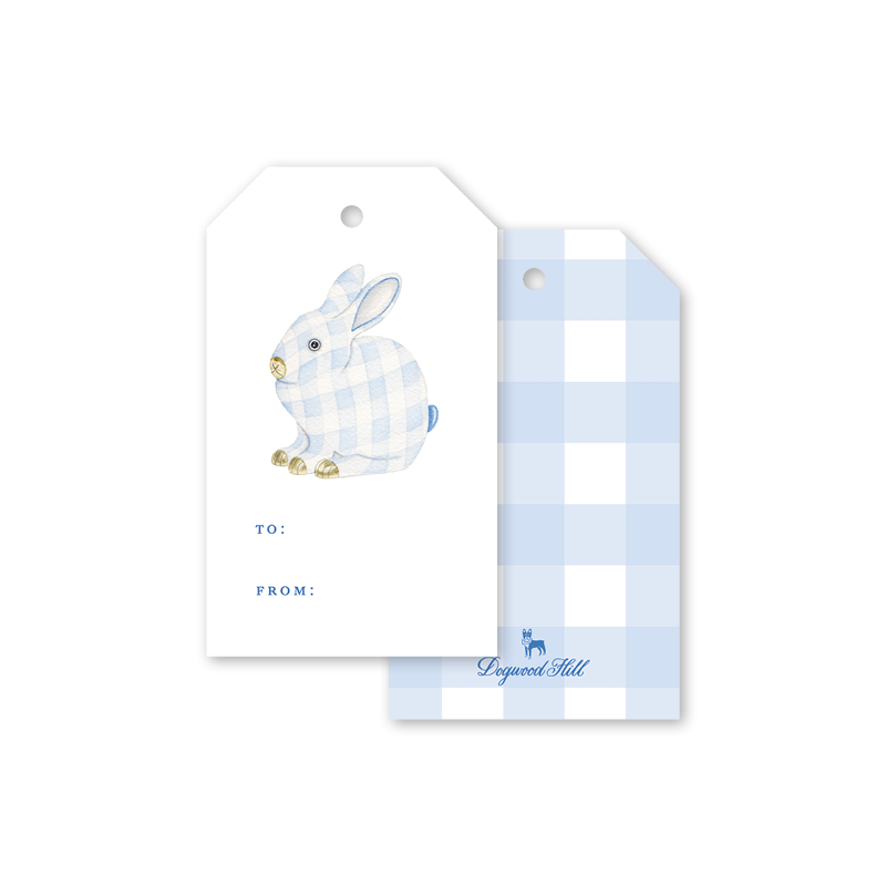 Porcelain Bunny Gingham Gift Tags