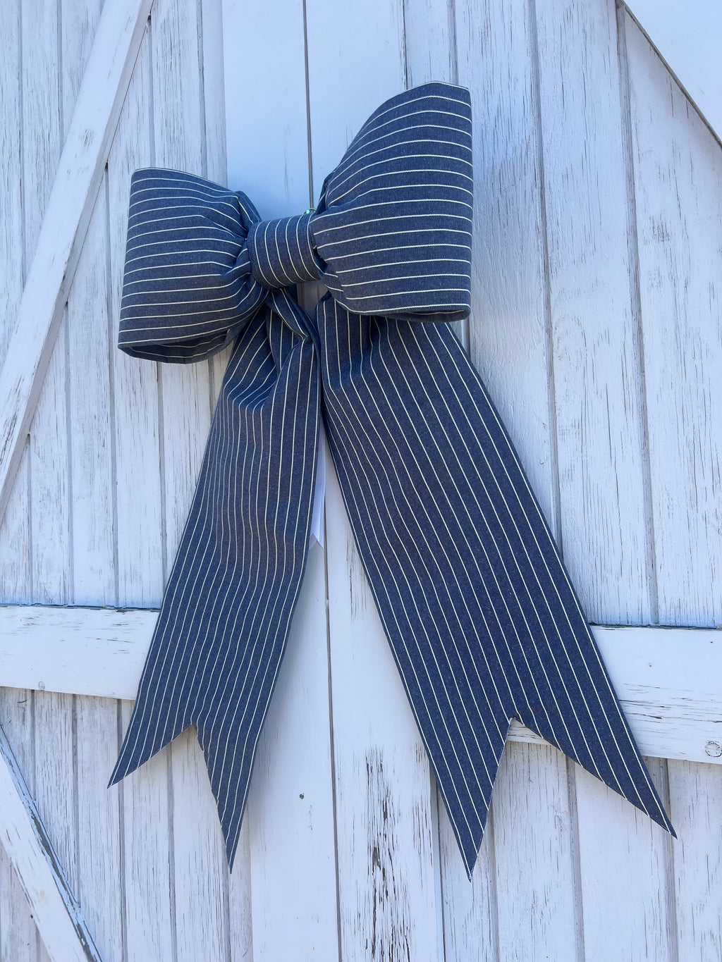 Levi and White Stripe Bow