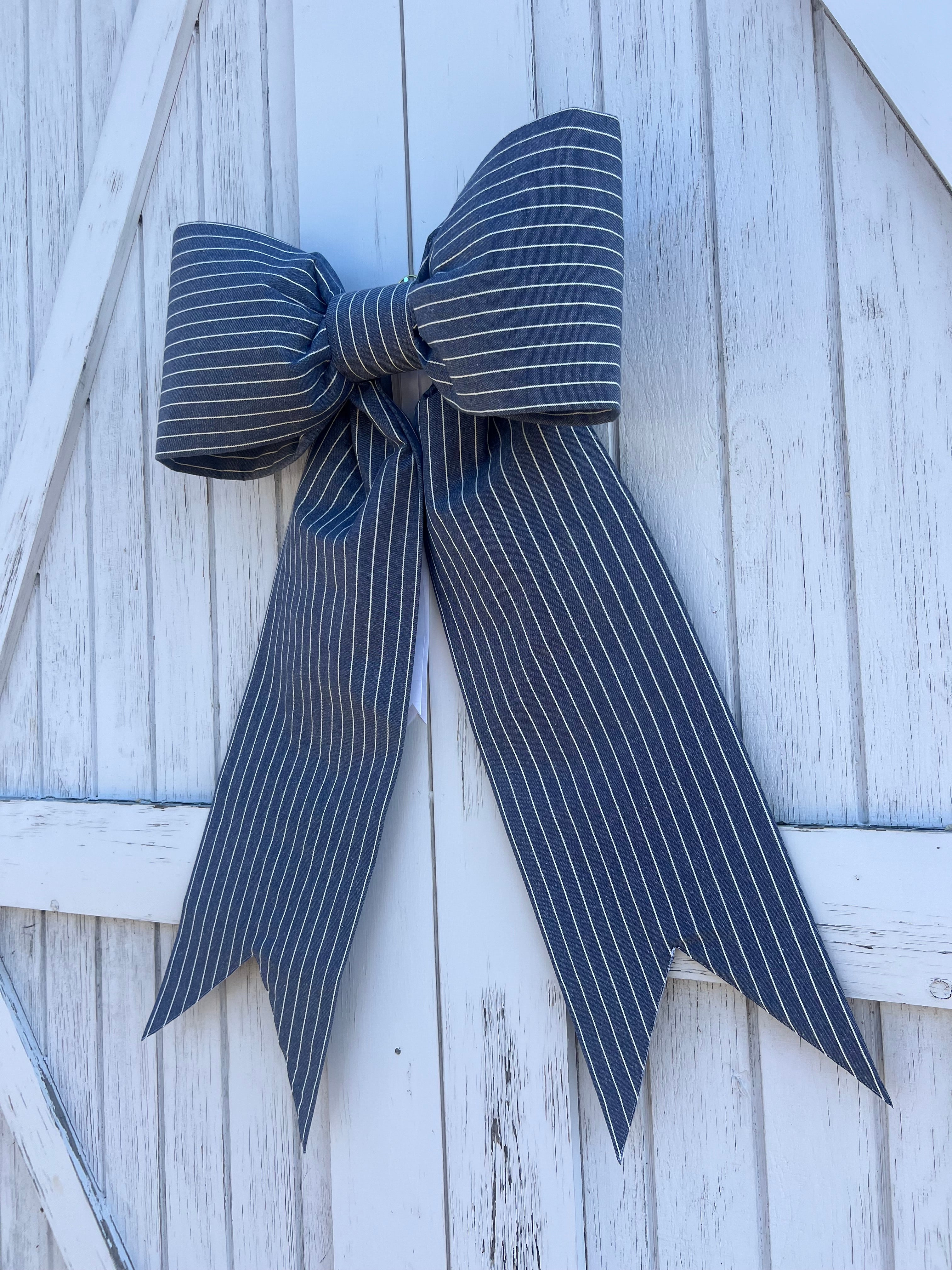 Levi and White Stripe Bow