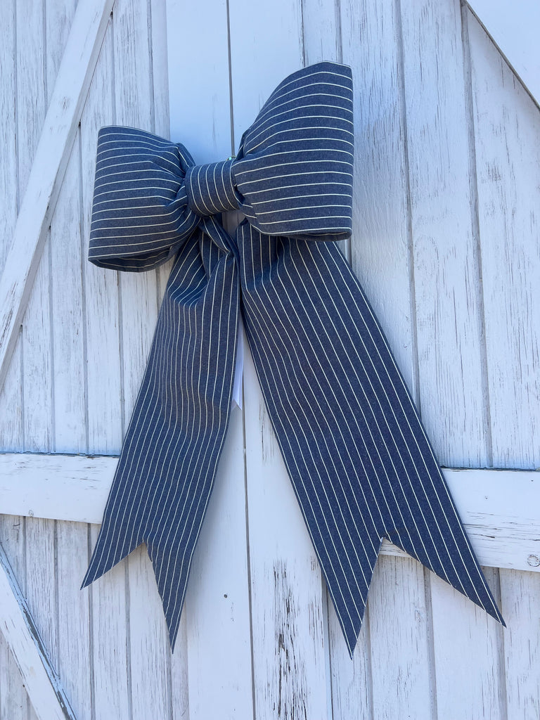 Levi and White Stripe Bow