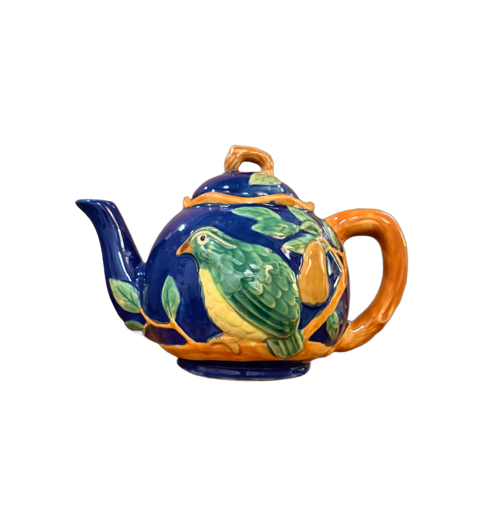 Majolica Bird Teapot