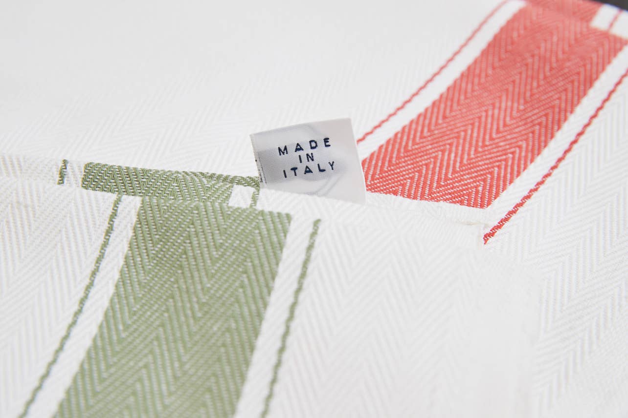 Herringbone Red Classic Italian Kitchen Towel