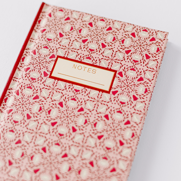 Pink Folk Pattern Pocket Journal