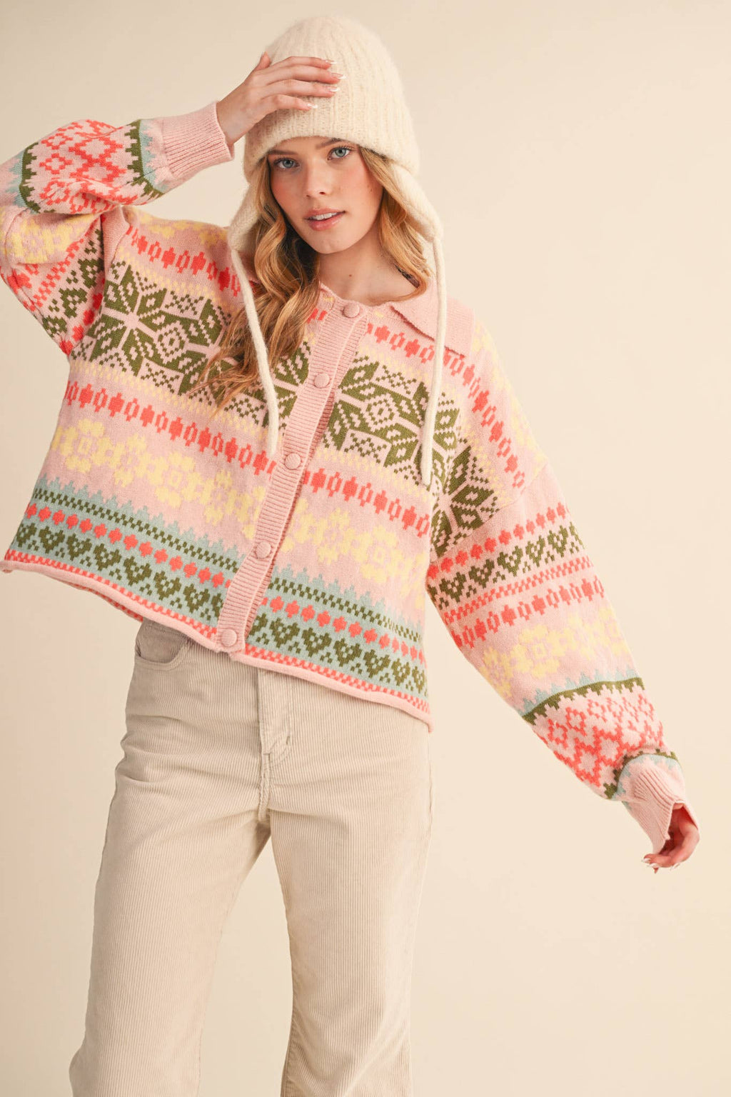 Fair Isle Sweater Cardigan