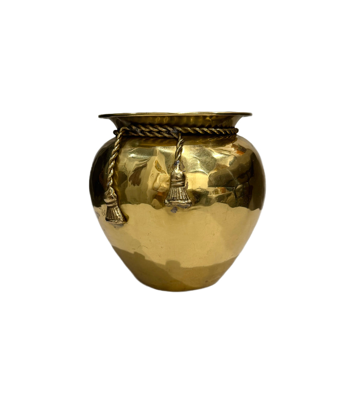 Brass Urn Vase with Tassels