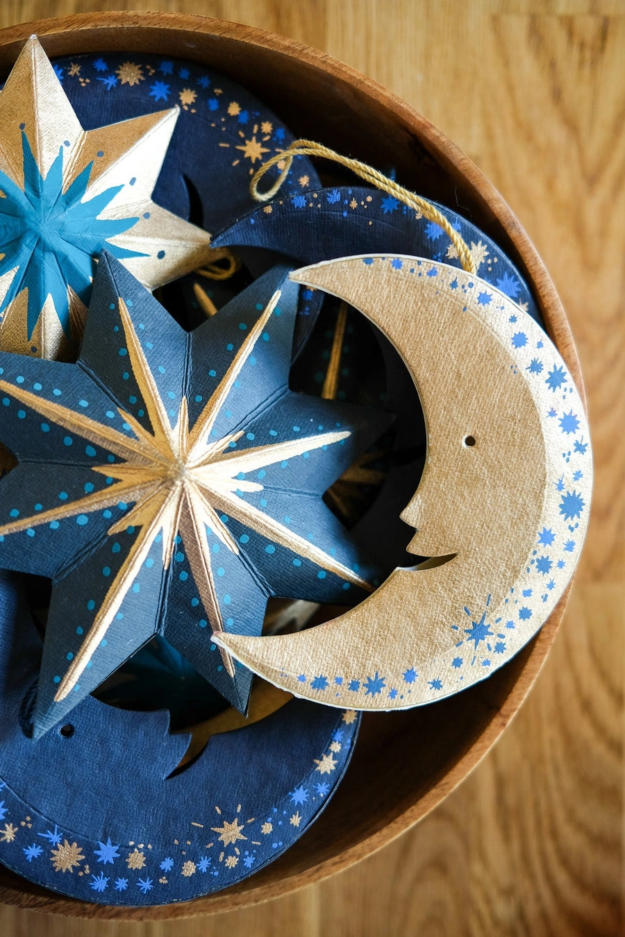 Shimmering Man on the Moon Paper Ornament