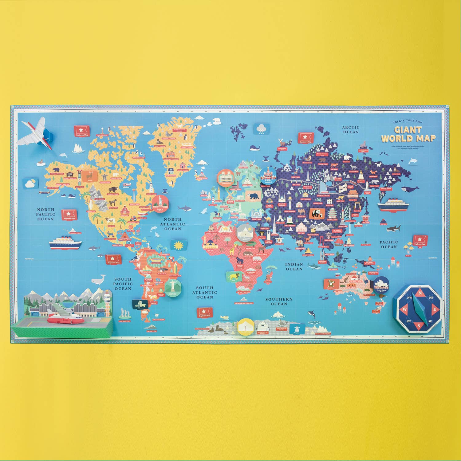 Create Your Own Giant World Map - Interactive map kit