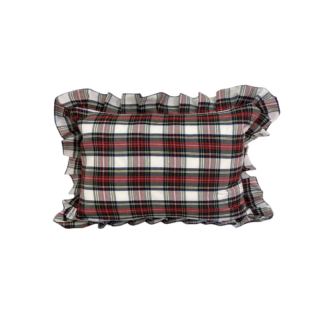 Holiday Plaid Ruffle Lumbar Pillow
