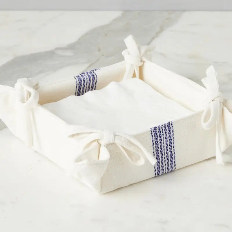 Vintage Navy Blue Stripe Napkin Tray