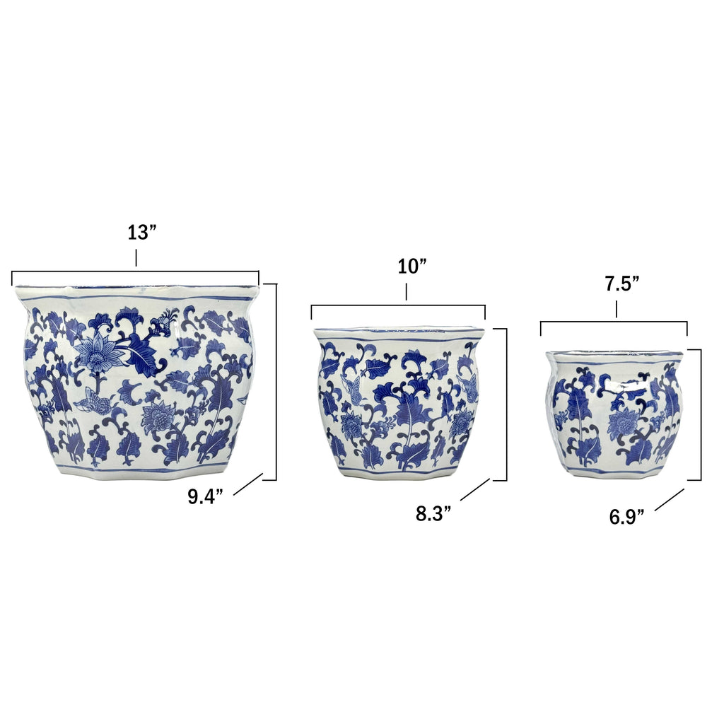 Chinoiserie Planter Pots- Asst Sizes