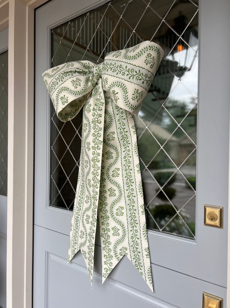 Cream and Mint Green Bow