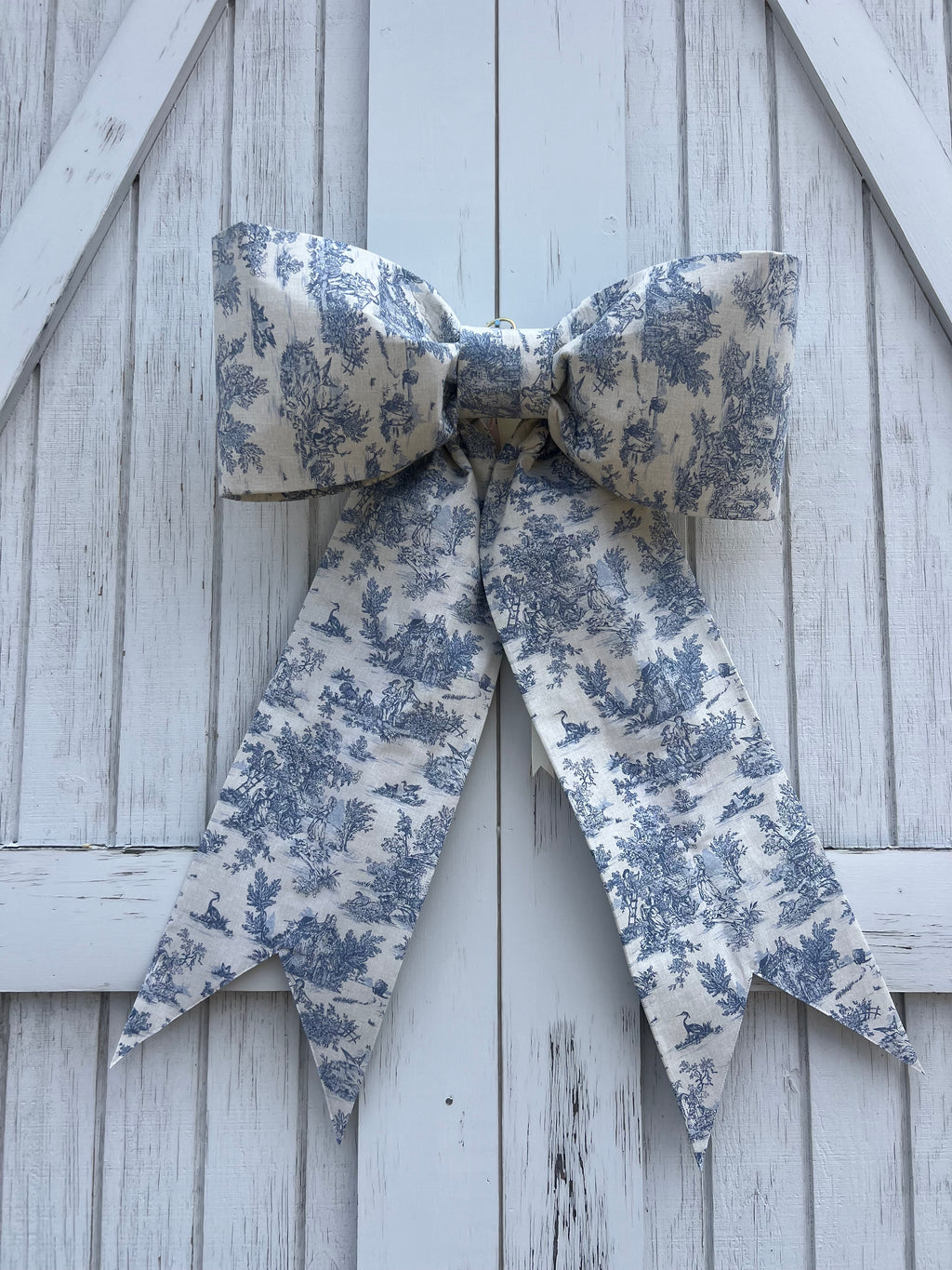 Blue Toile with Beige Background