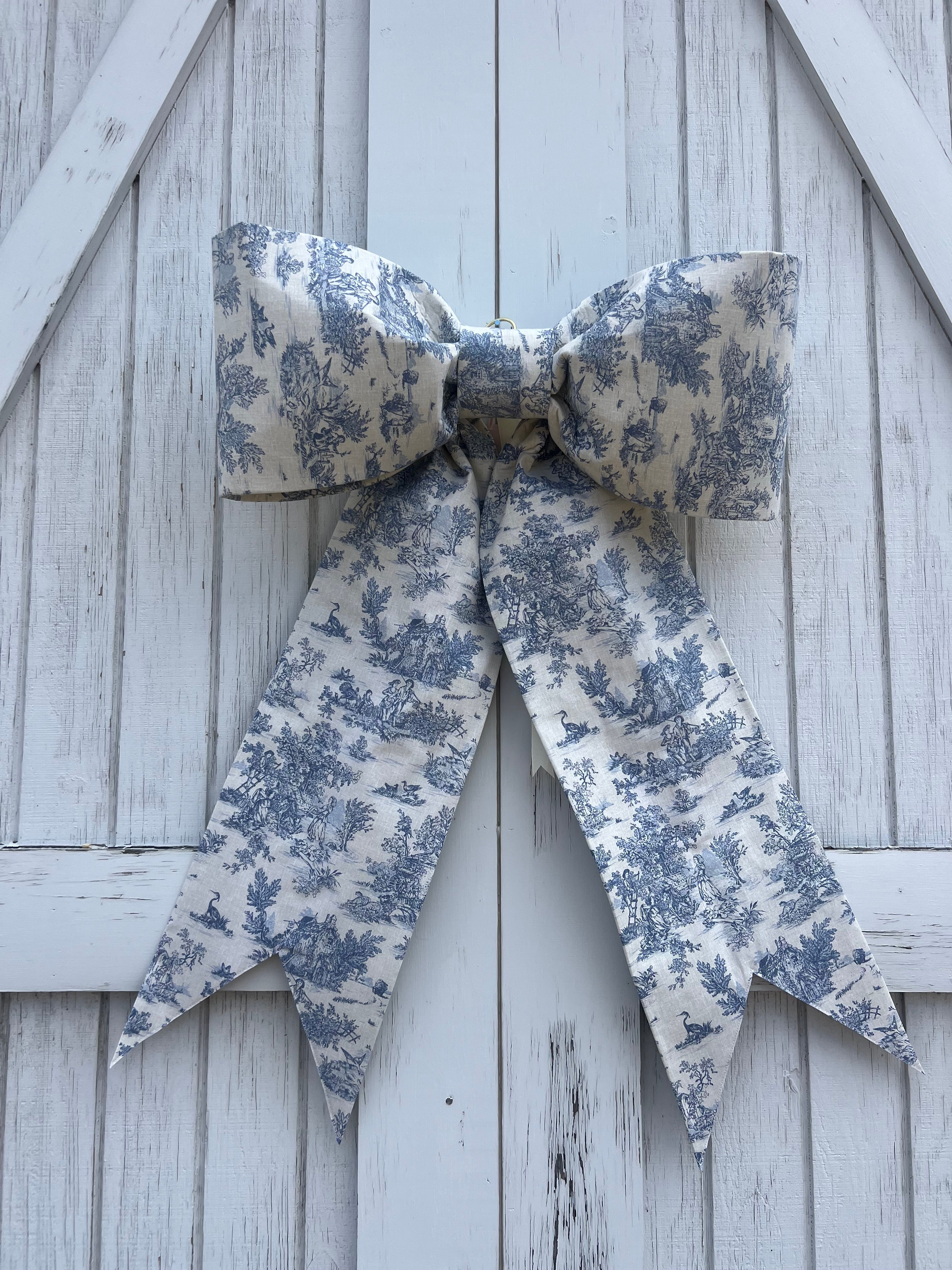 Blue Toile with Beige Background