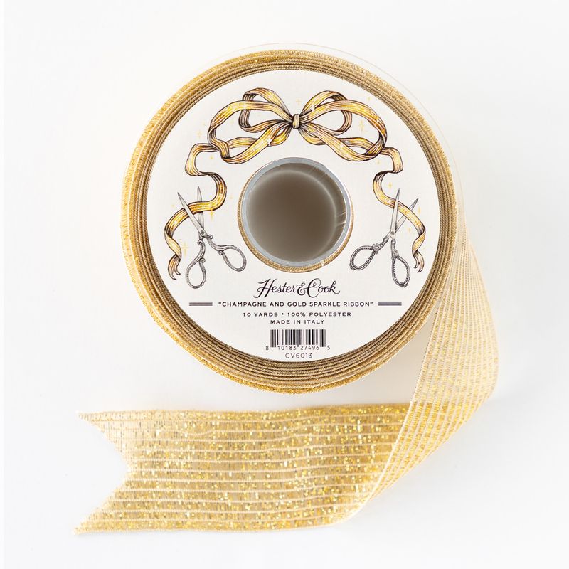 Champagne and Gold Sparkle Ribbon