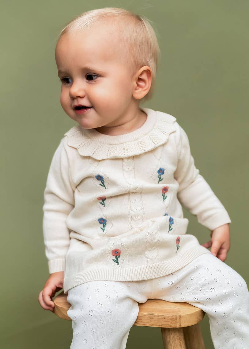 Emma Floral Embroidered Baby Ruffle Dress