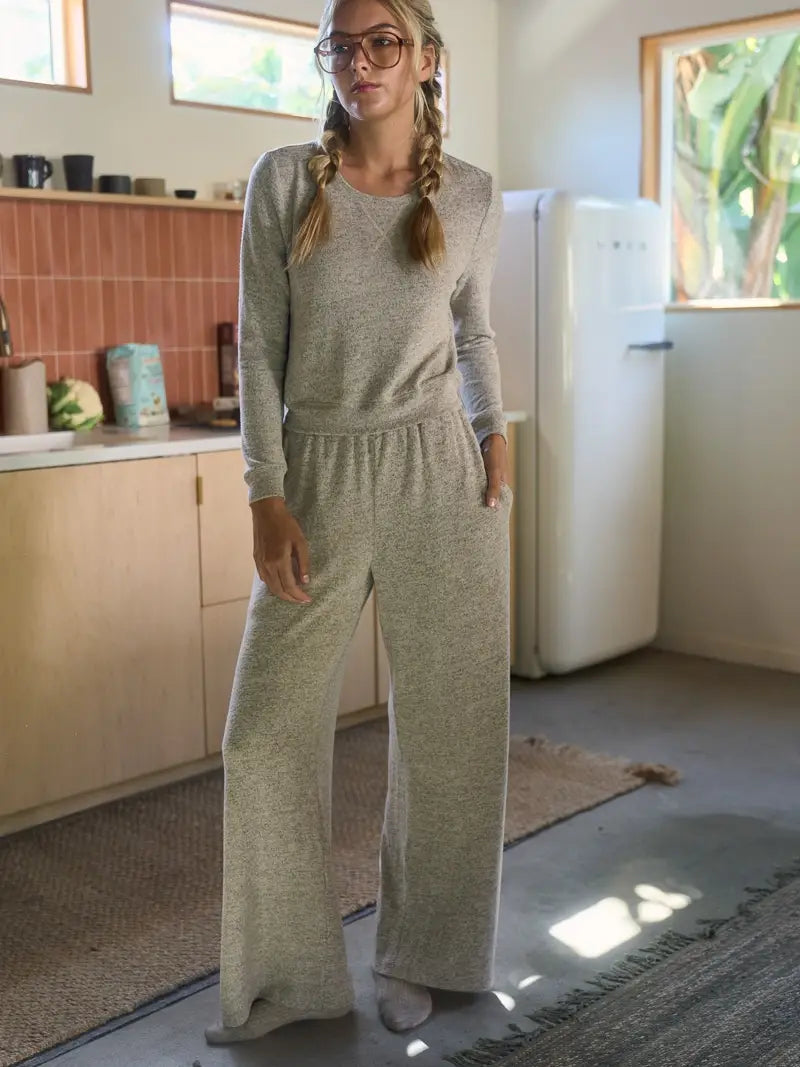 Cropped Knit Cardigan Top in Heather Grey