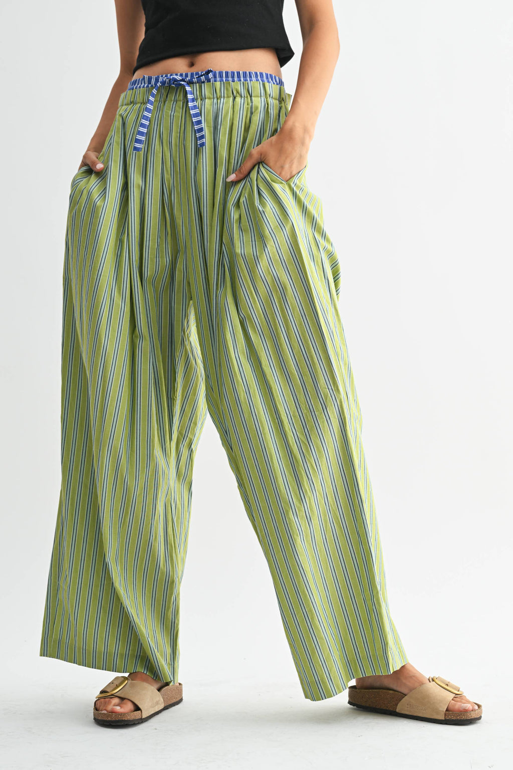 Striped Wide Leg Trousers