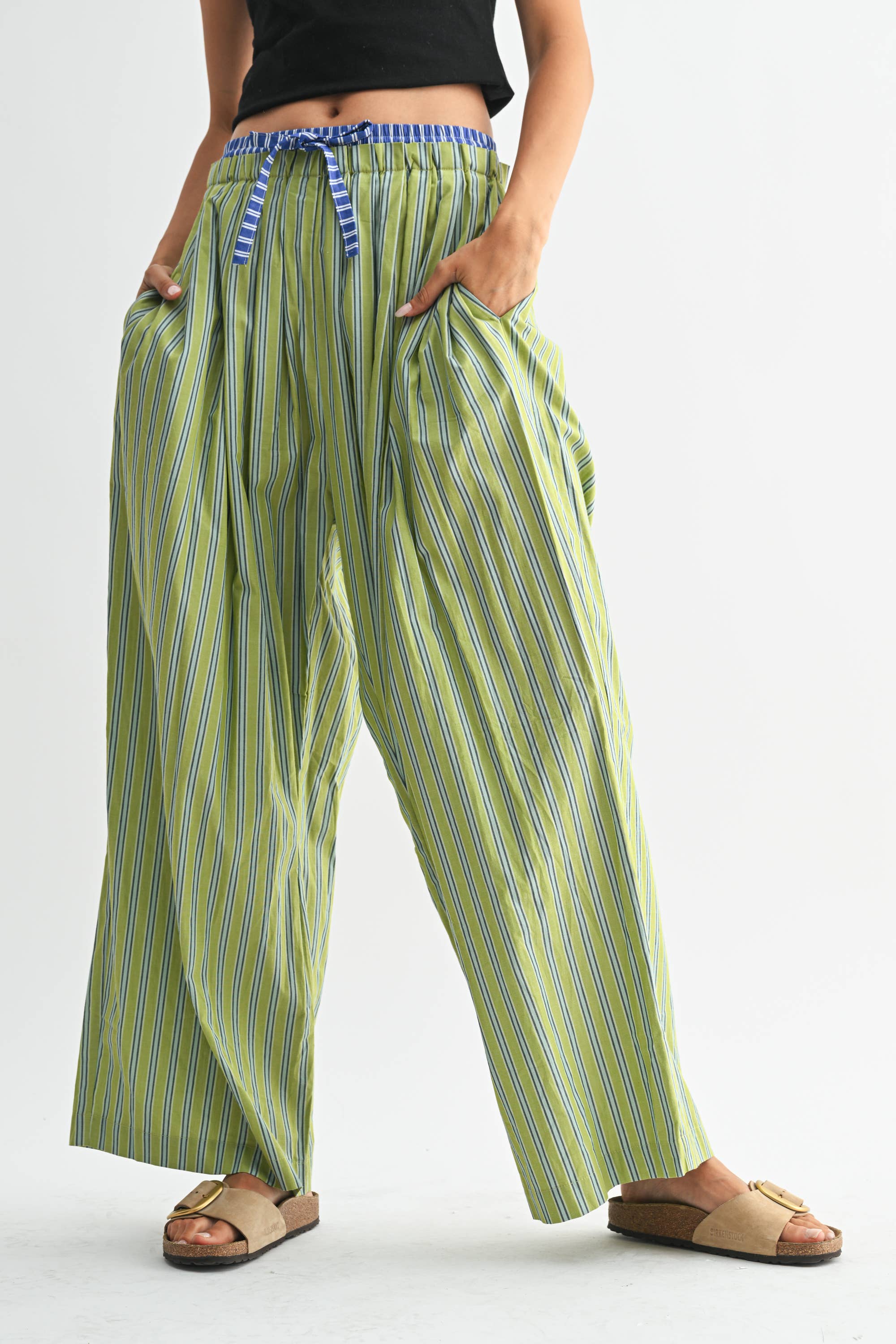 Striped Wide Leg Trousers