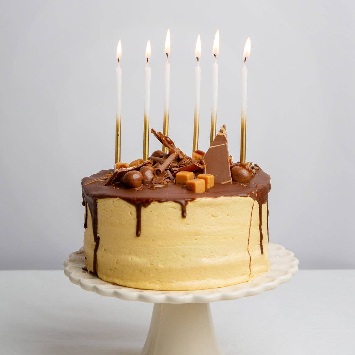 White & Gold Birthday Candles