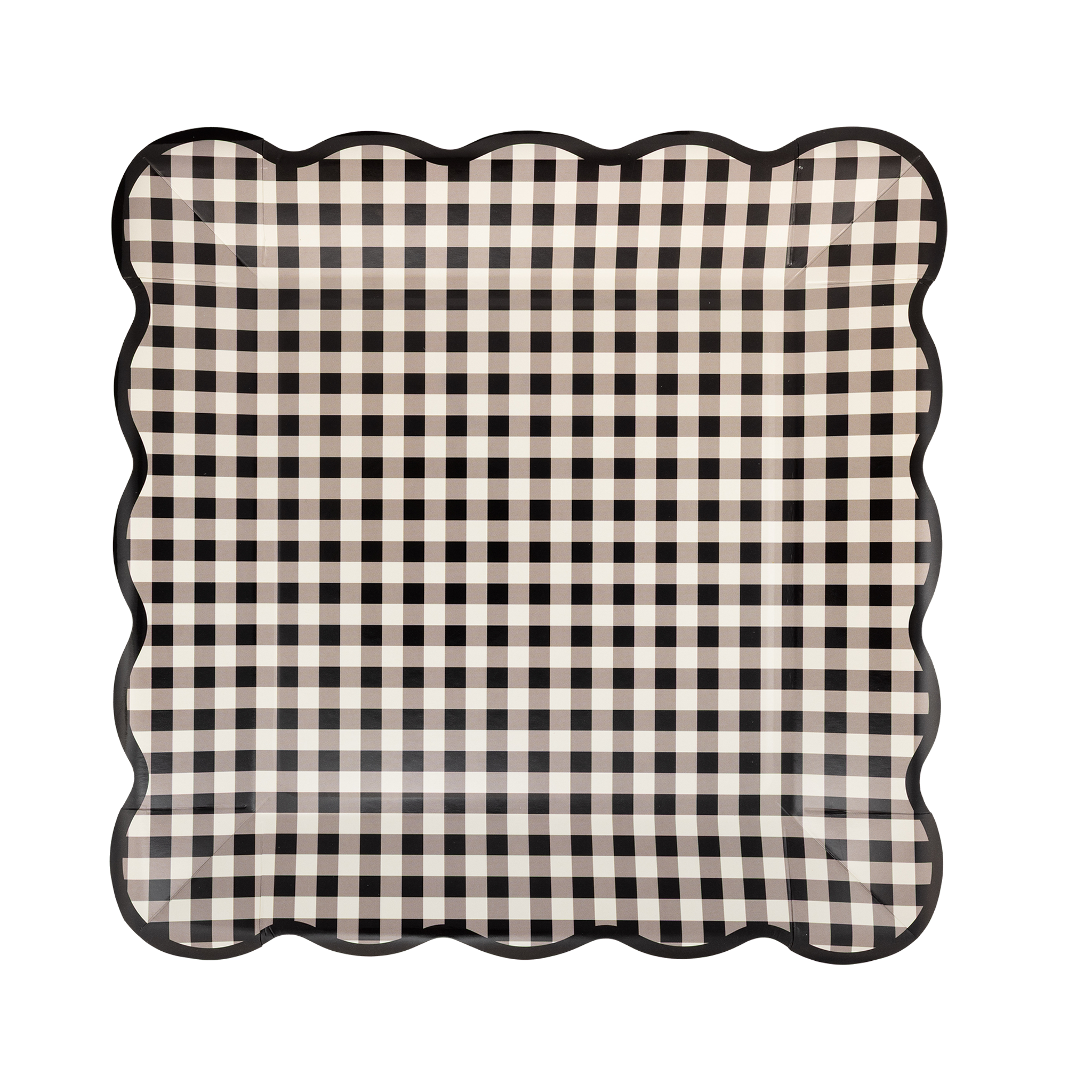 Black Gingham Paper Plates