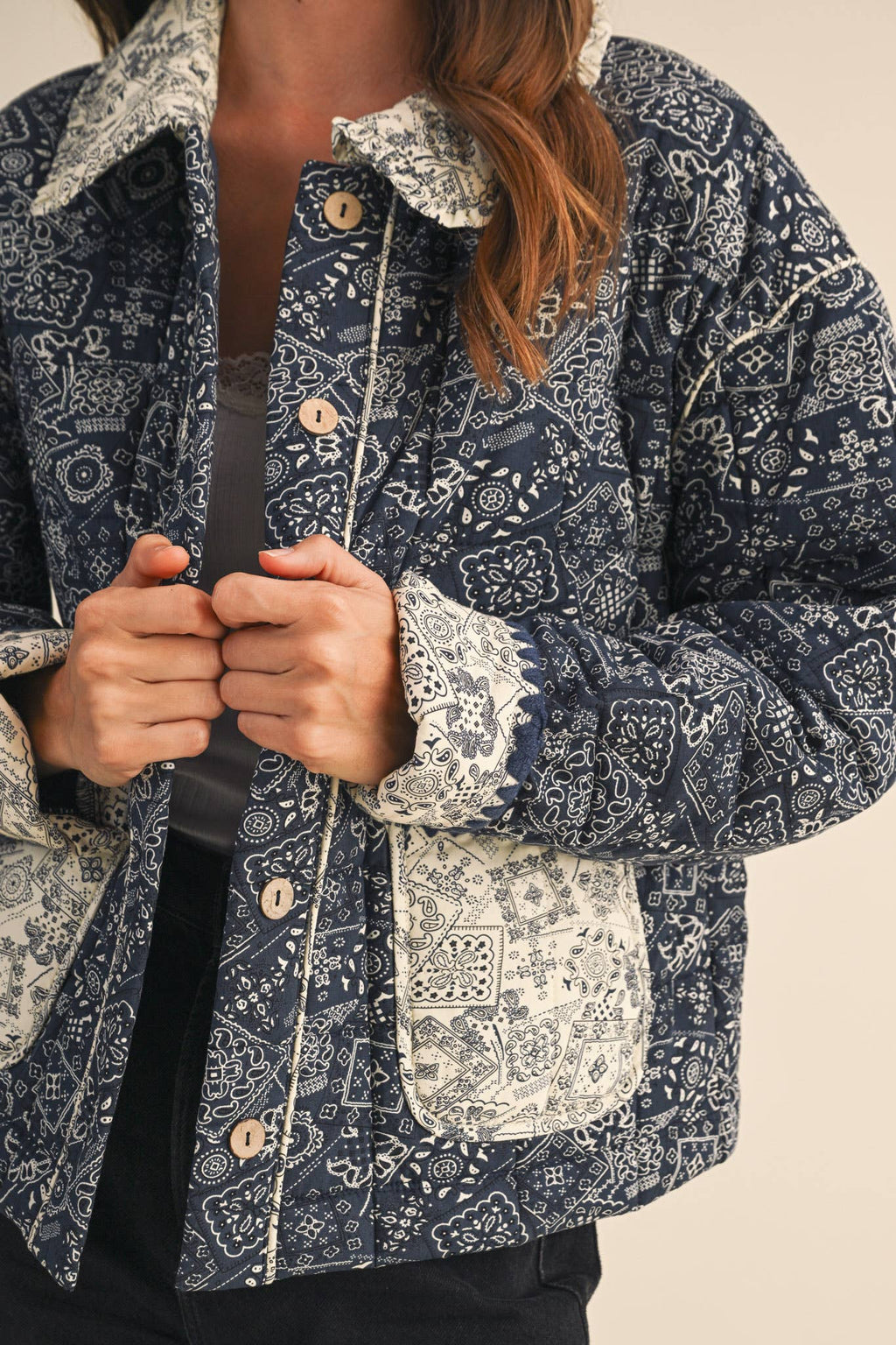 Quilted Bandana Print Jacket