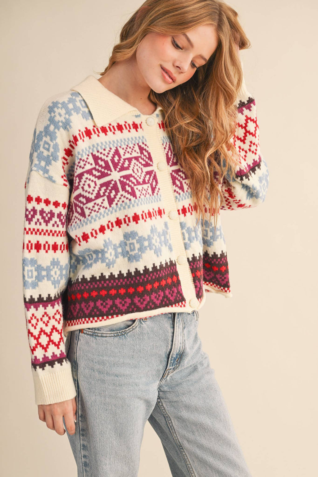 Fair Isle Sweater Cardigan