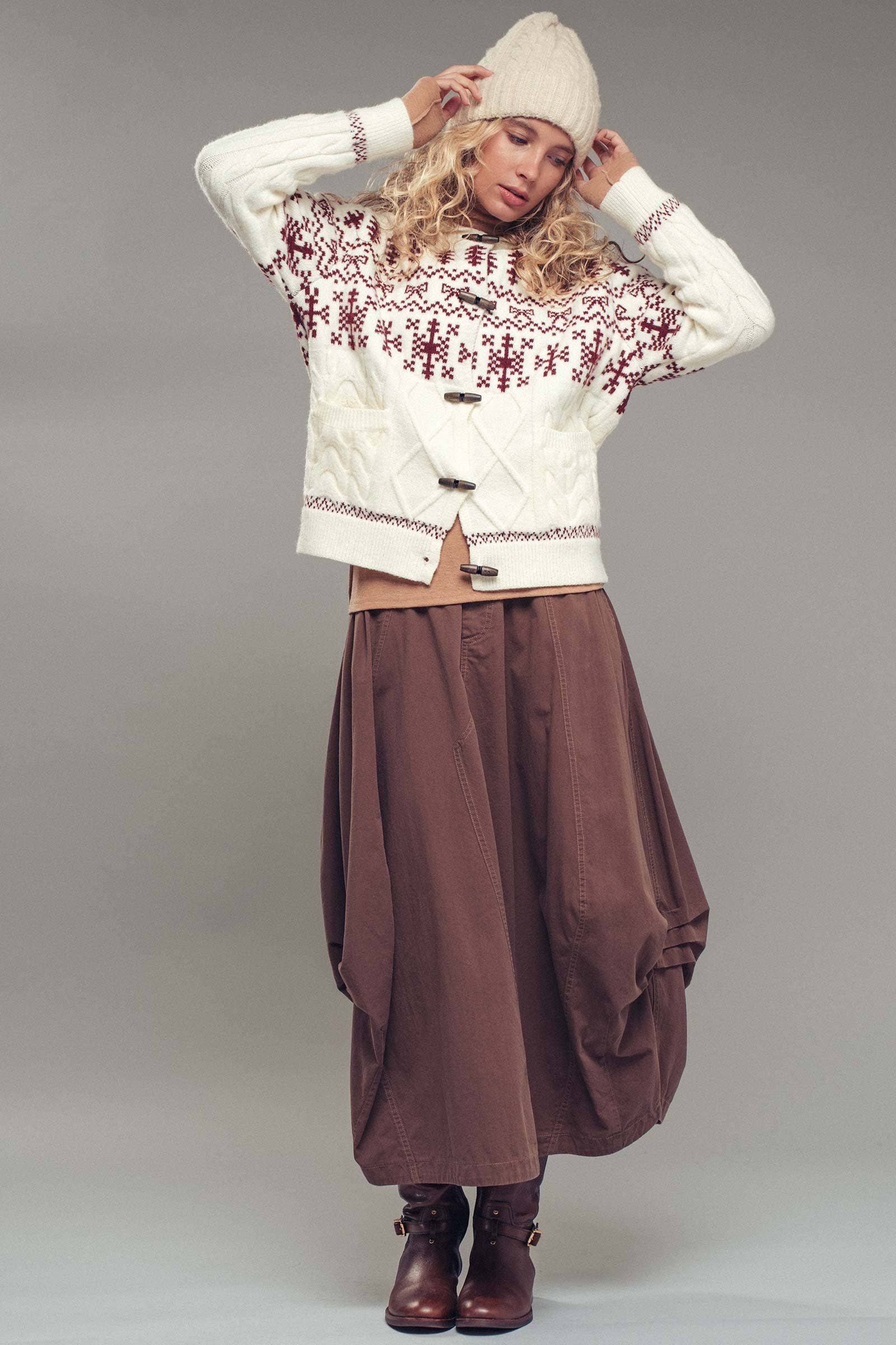 Fair Isle Toggle Cardigan