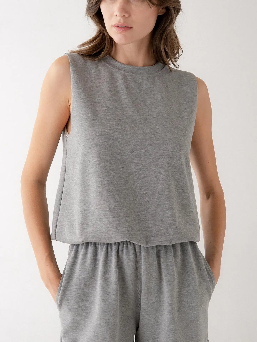 Bubble Hem Sleeveless Top