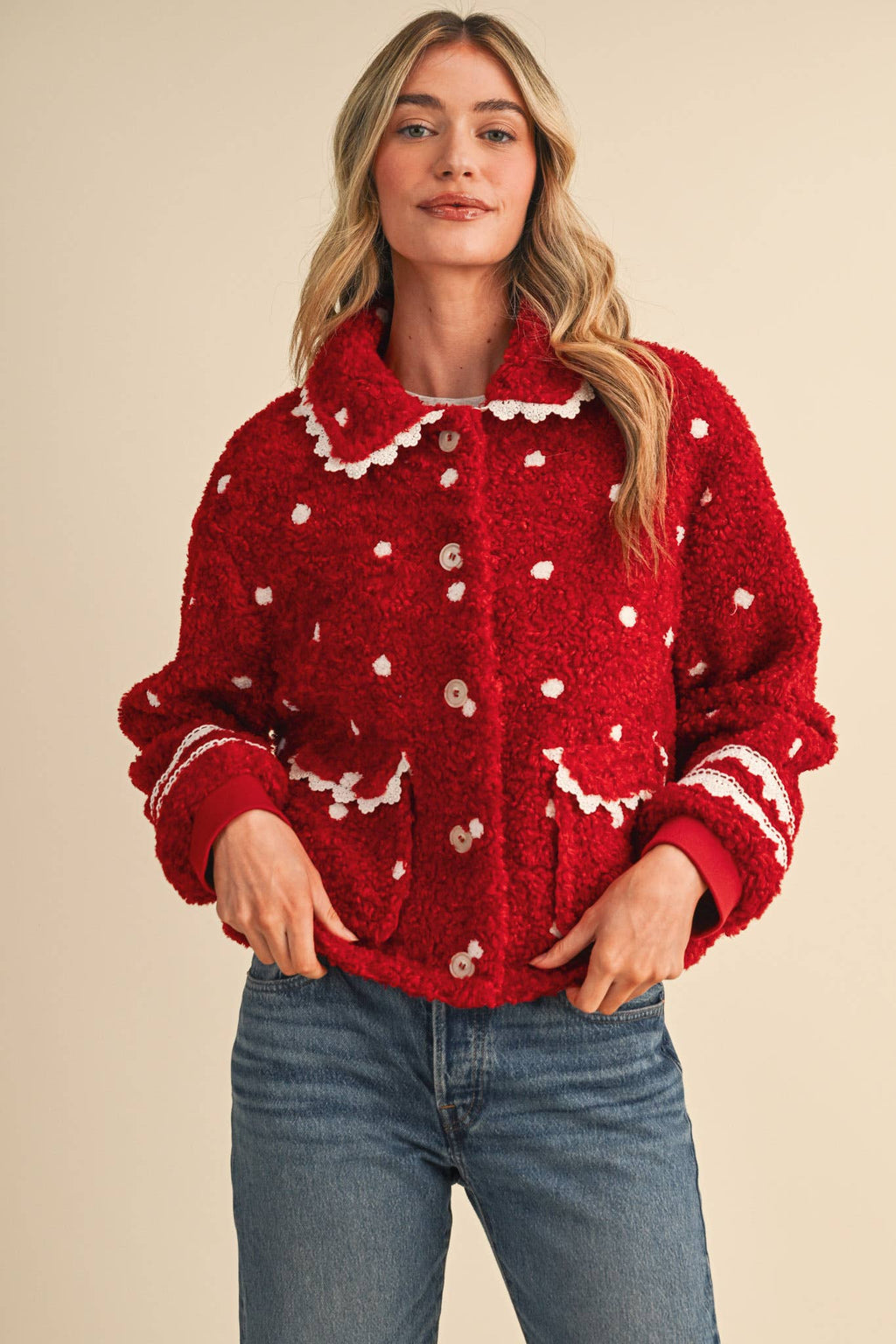 Polka Dot Teddy Jacket