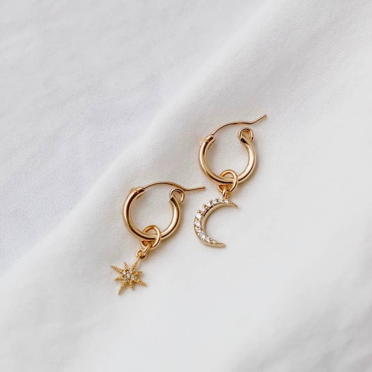 CELESTIAL STAR AND MOON HOOPS