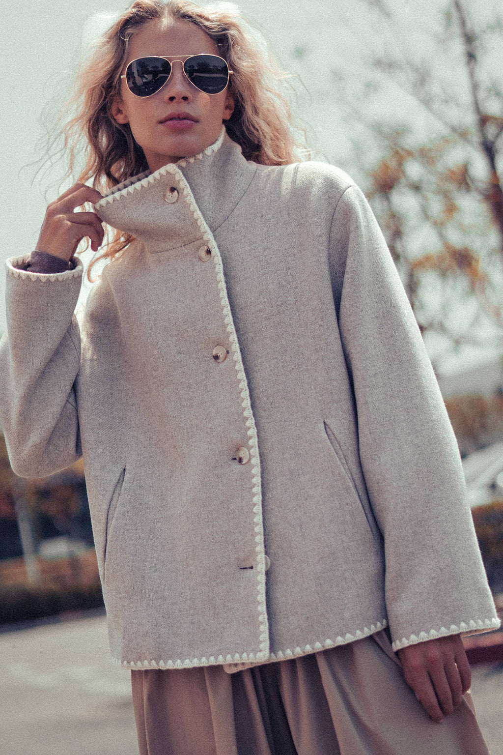 Embroidered Trim Jacket