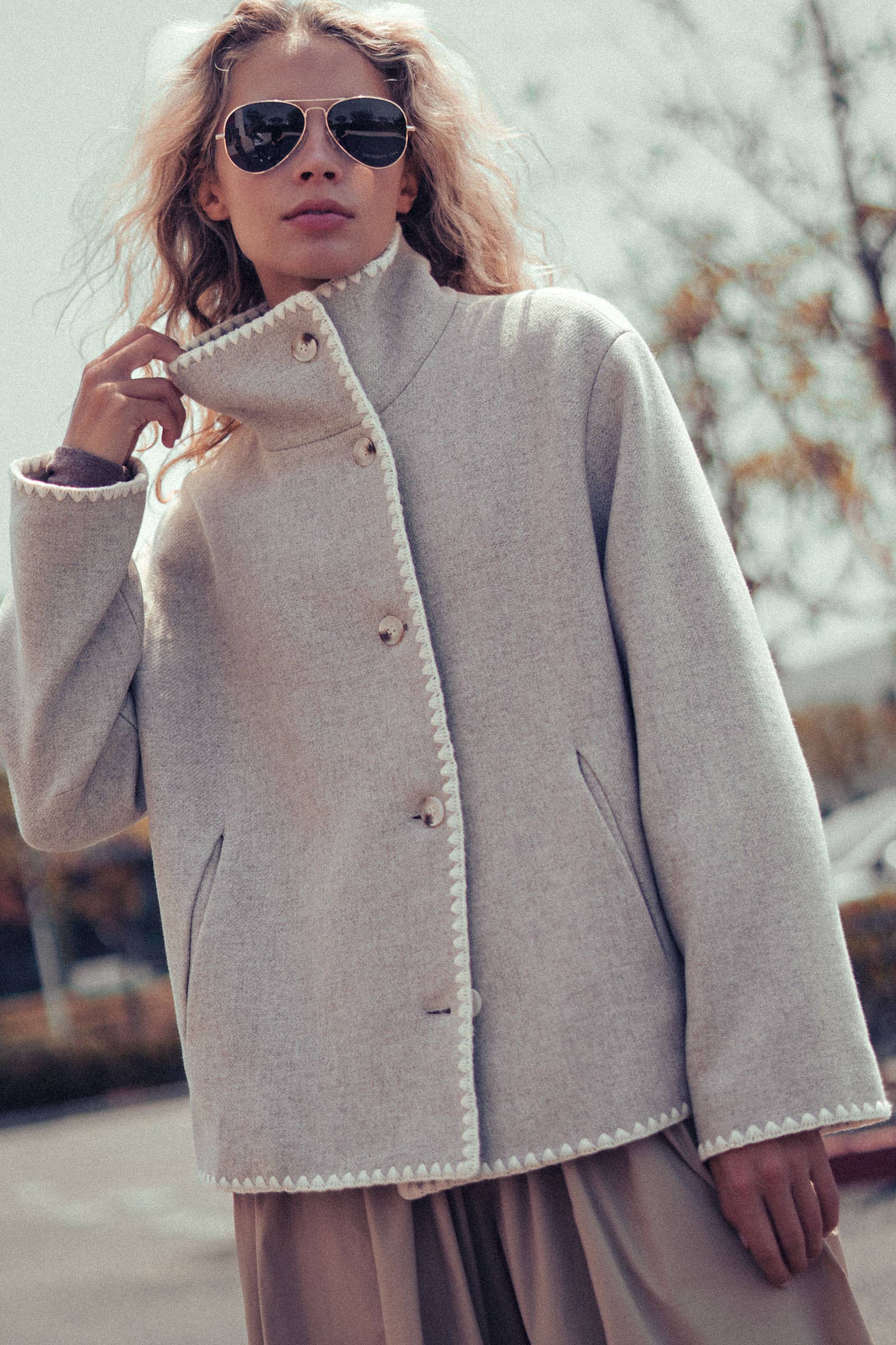 Embroidered Trim Jacket