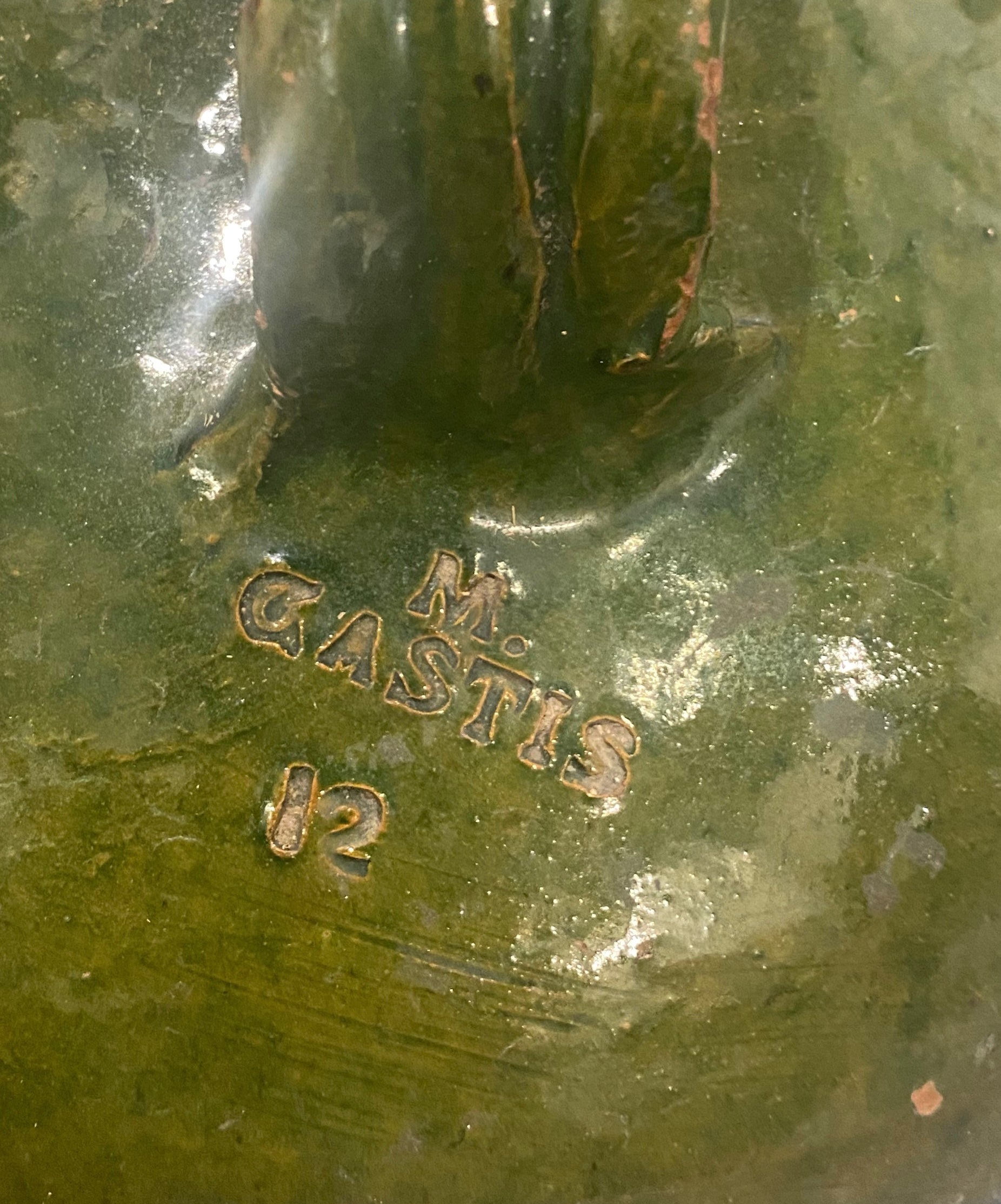 19th Century French Green Glazed Terracotta Olive Jar