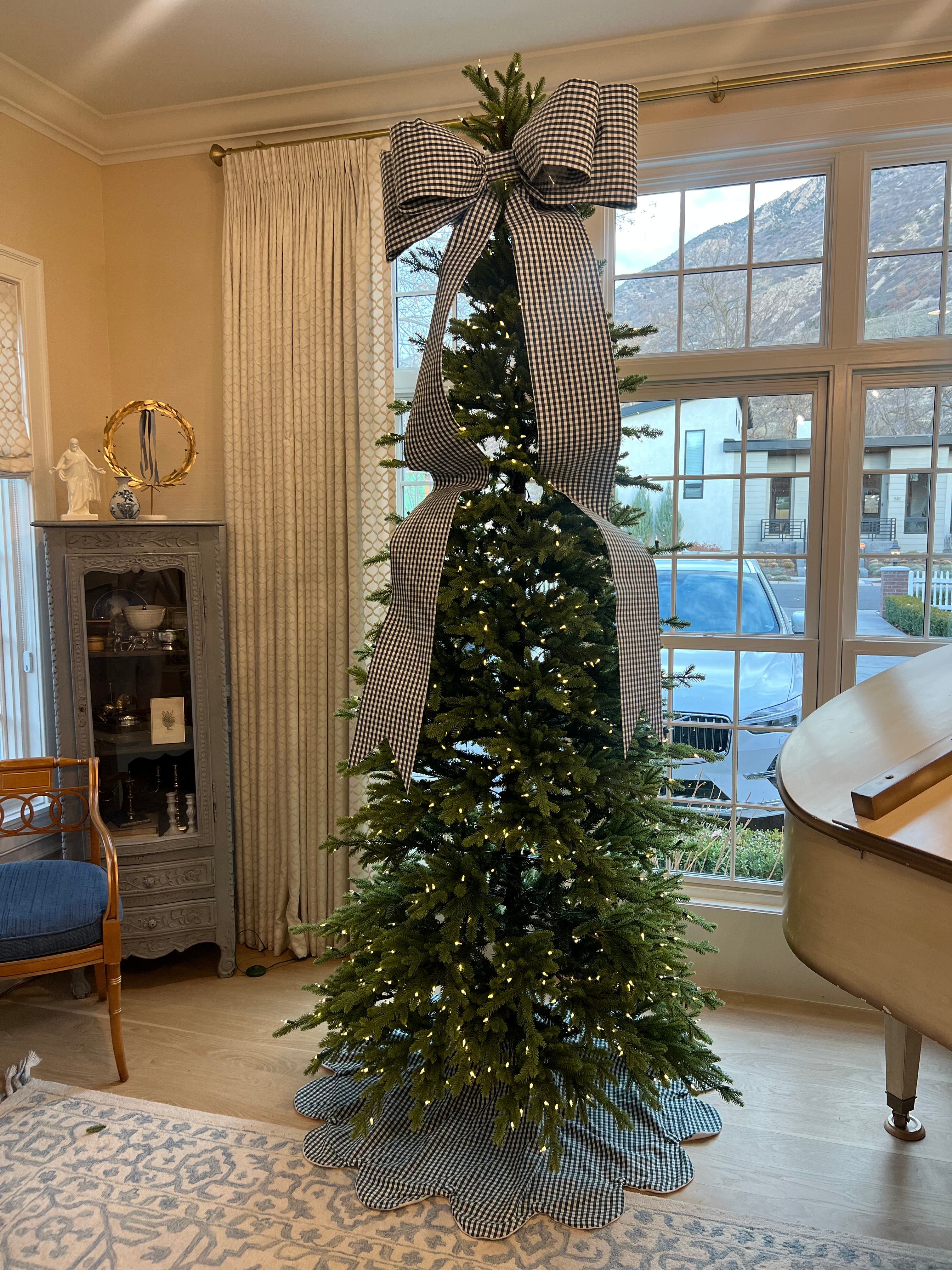 Green Buffalo Check Tree/Mantel Bow