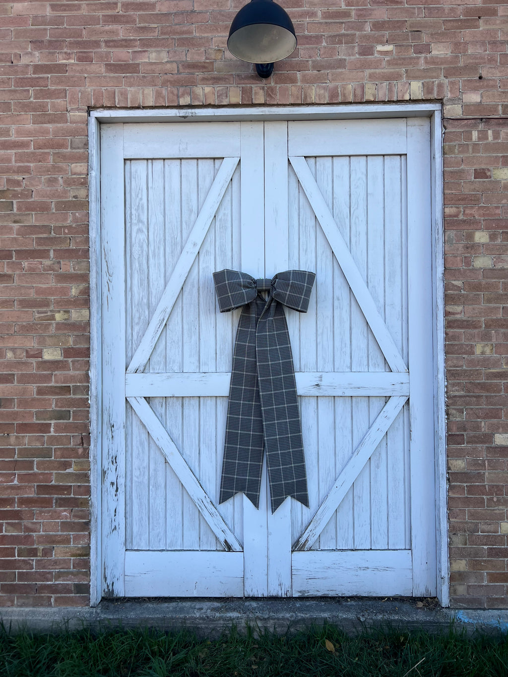 Blue and Brown Houndstooth Bow