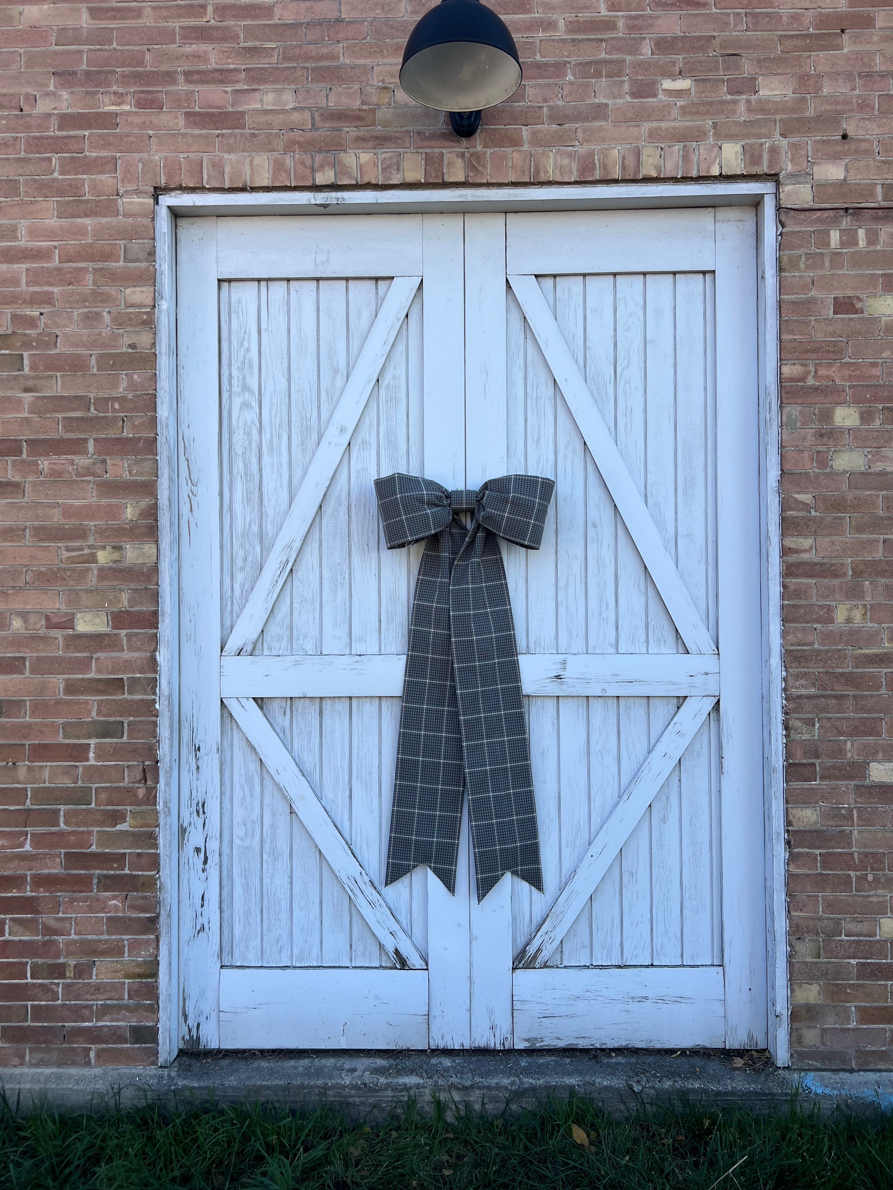 Blue and Brown Houndstooth Bow