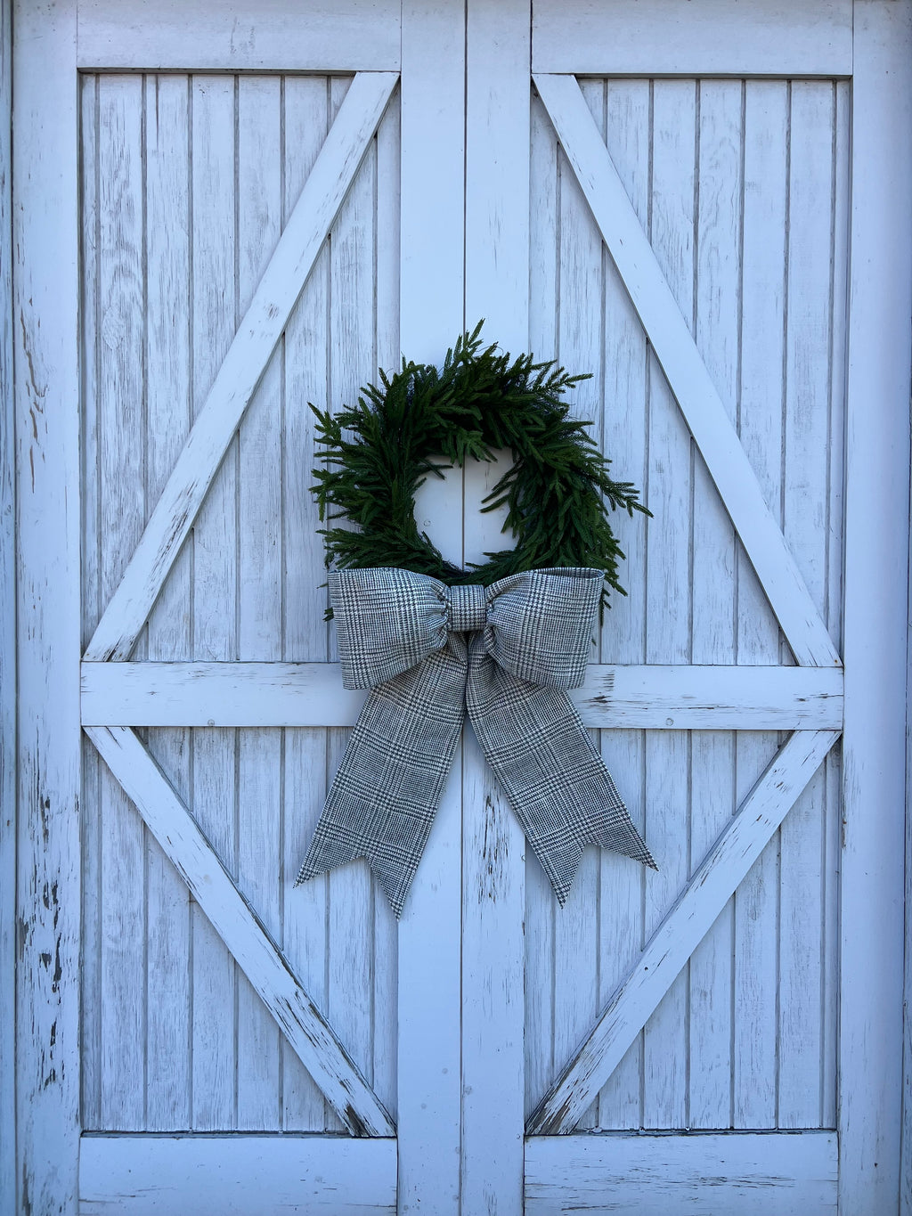 Blue and Cream Houndstooth Bow