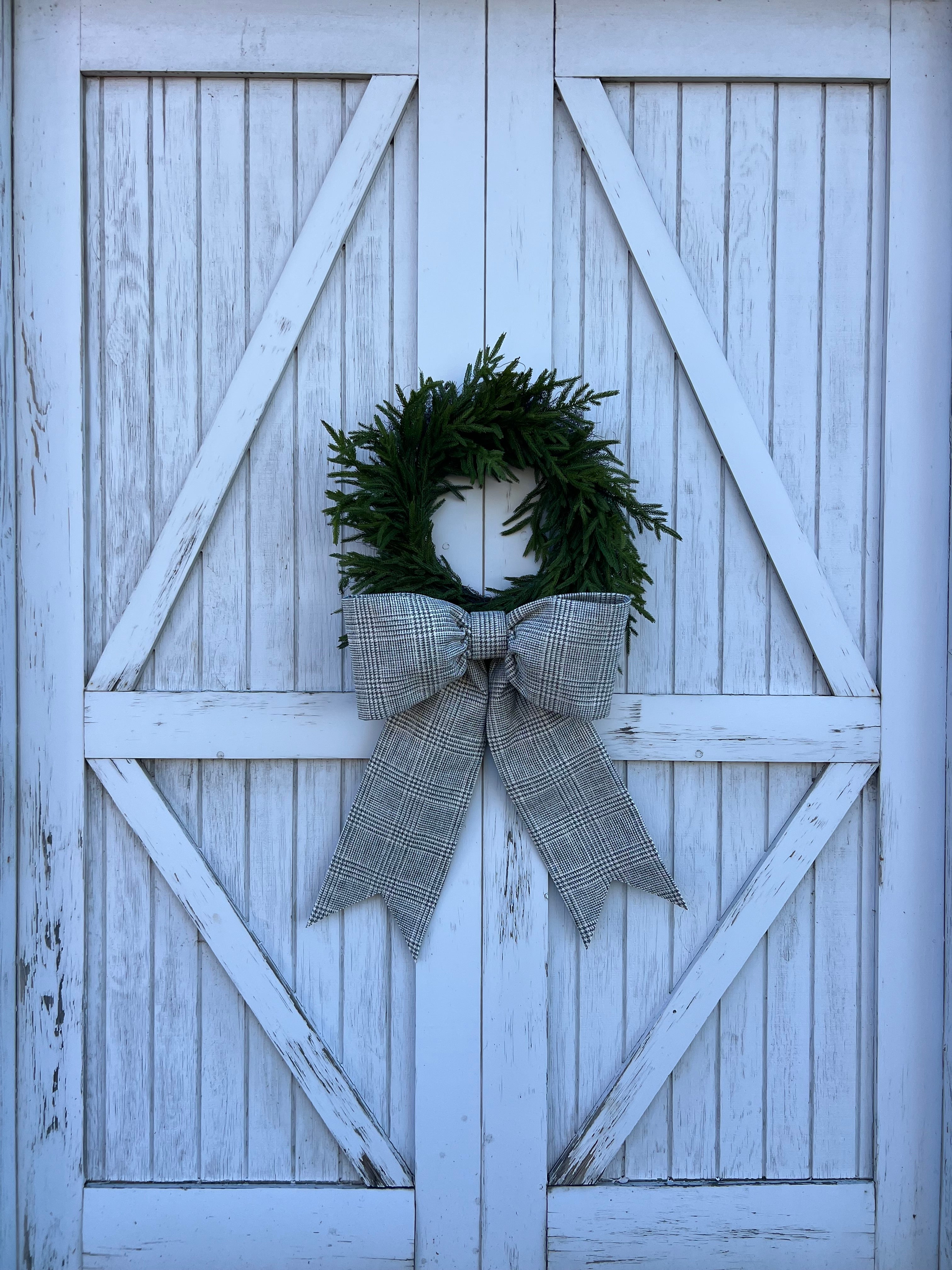 Blue and Cream Houndstooth Bow