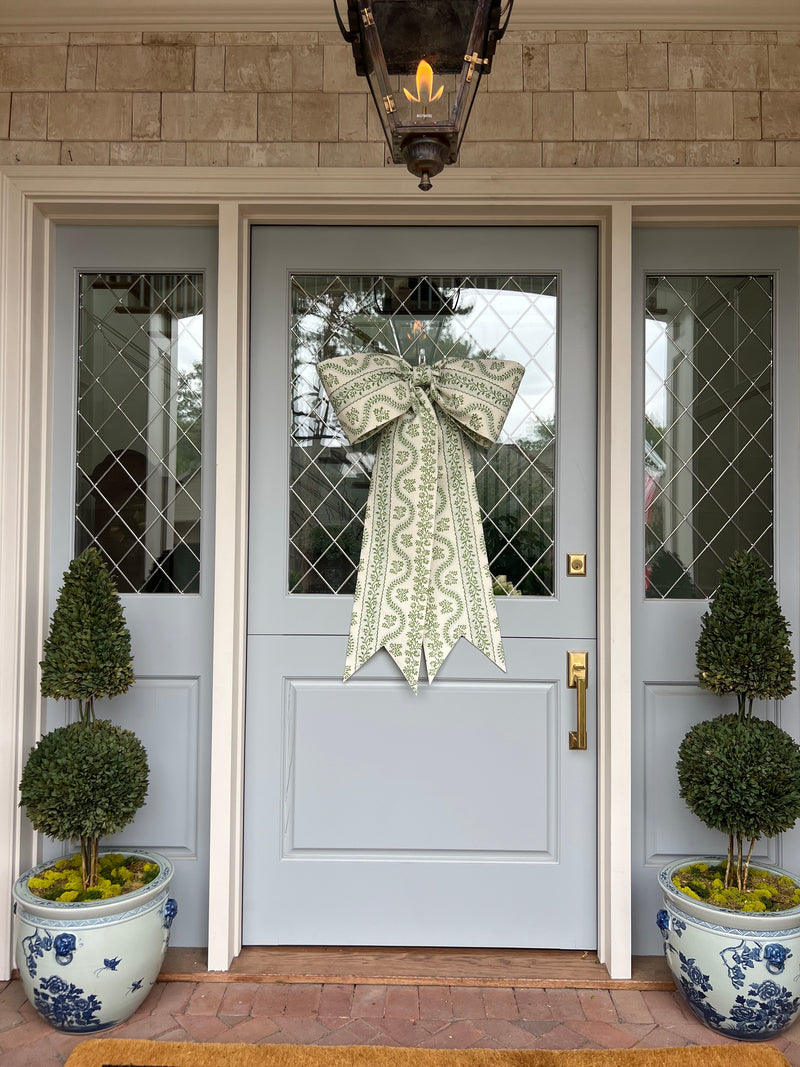Cream and Mint Green Bow
