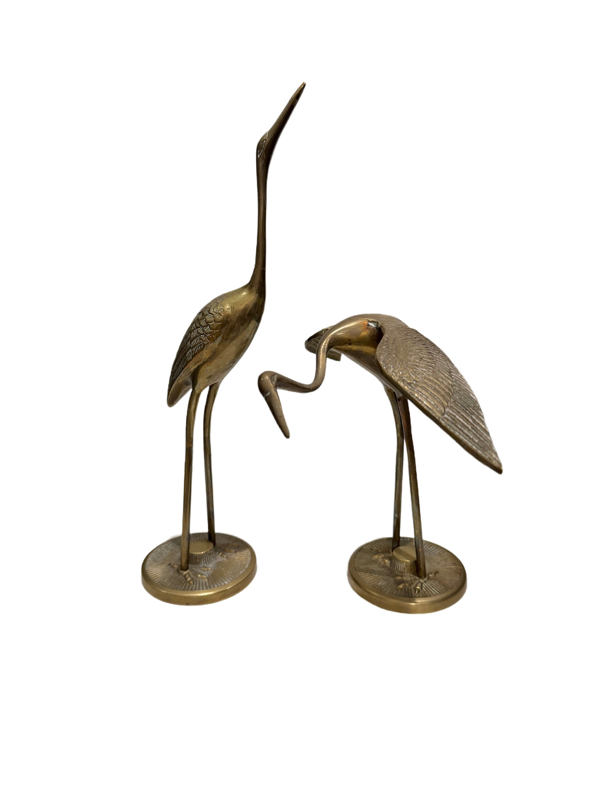 Brass Heron Figurines