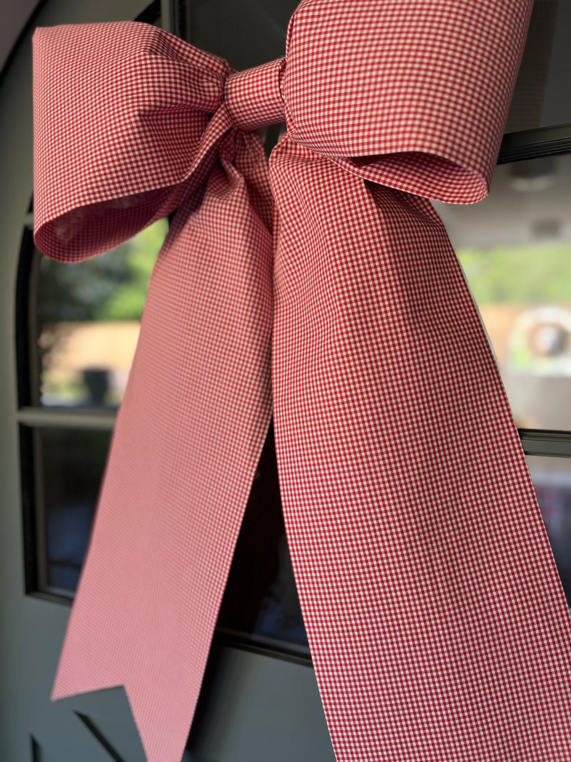 Berry Gingham Bow (Extra Large-Fall Drop)