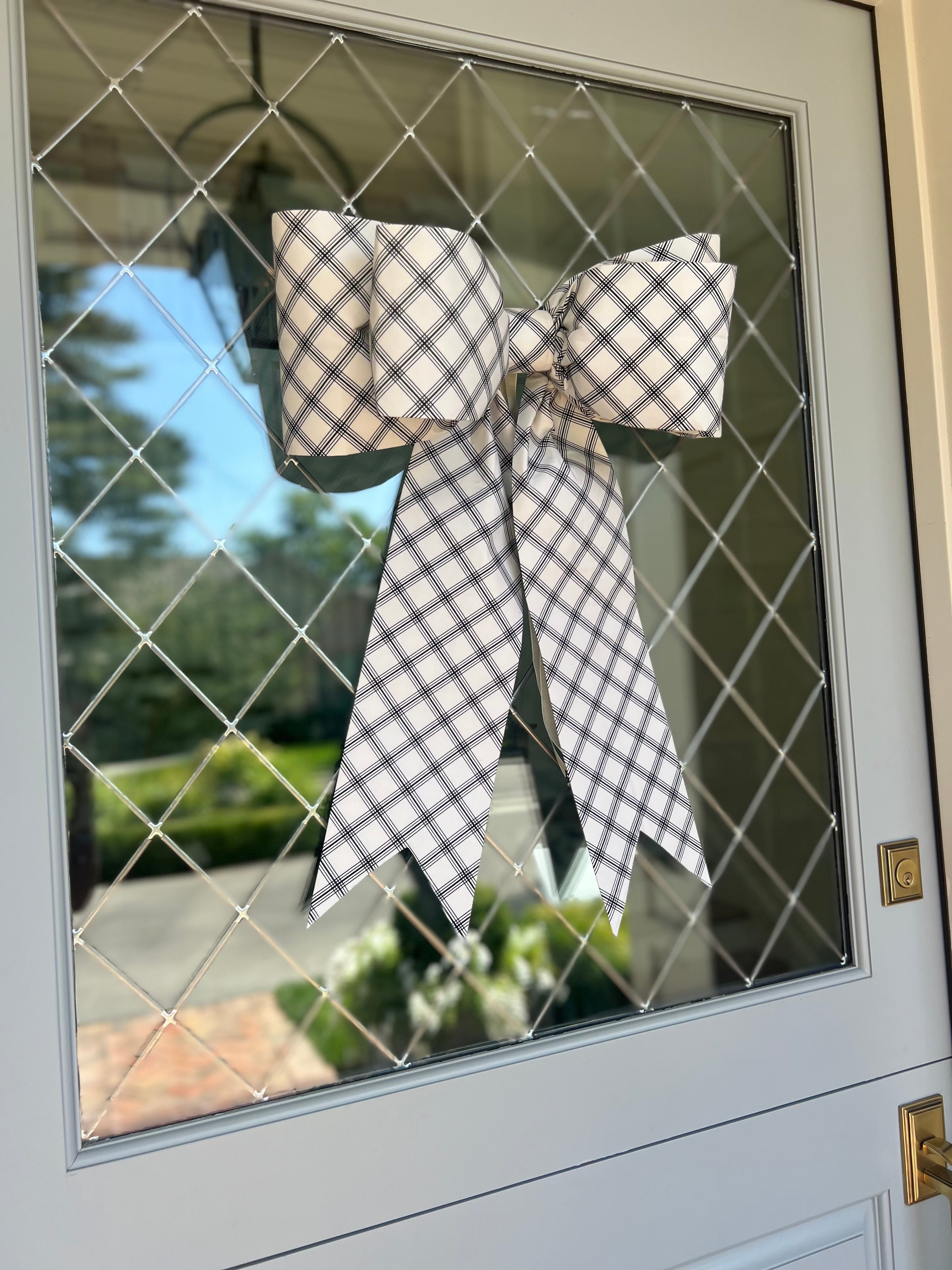 Black and Cream Windowpane Bow